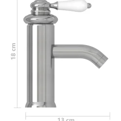 vidaXL Grifo para lavabo de baño 130x180 mm Plateado