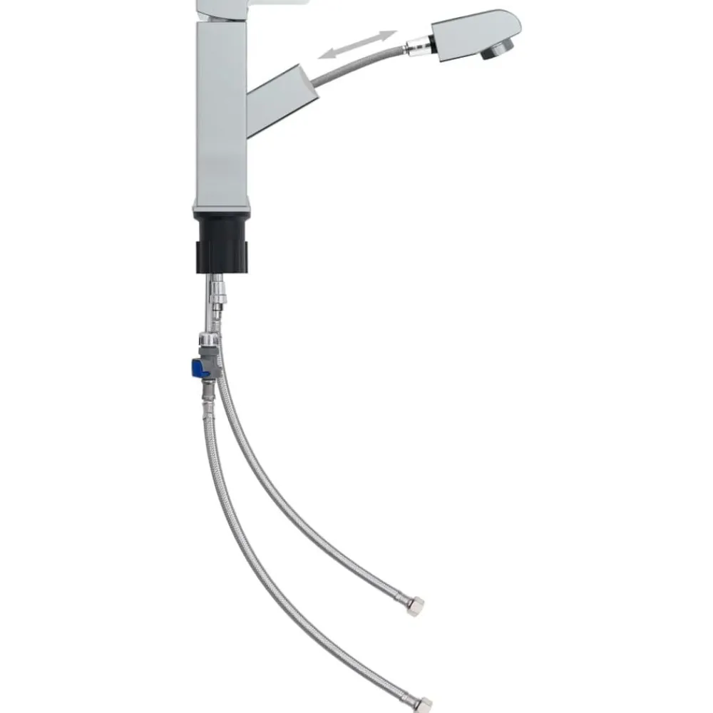 vidaXL Grifo para lavabo con función extraíble cromado 157x172 mm Acabado cromado Hot