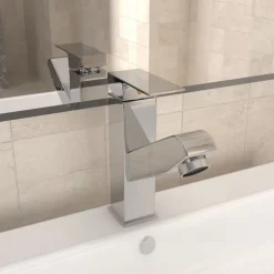 vidaXL Grifo para lavabo con función extraíble cromado 157x172 mm Acabado cromado Hot