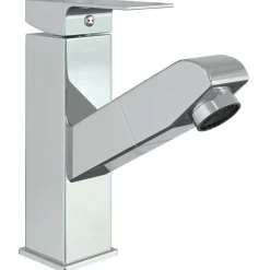vidaXL Grifo para lavabo con función extraíble cromado 157x172 mm Acabado cromado Hot