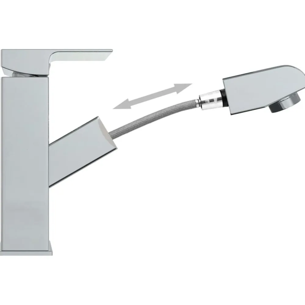 vidaXL Grifo para lavabo con función extraíble cromado 157x172 mm Acabado cromado Hot
