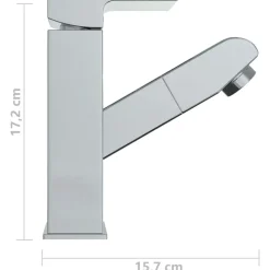 vidaXL Grifo para lavabo con función extraíble cromado 157x172 mm Acabado cromado Hot