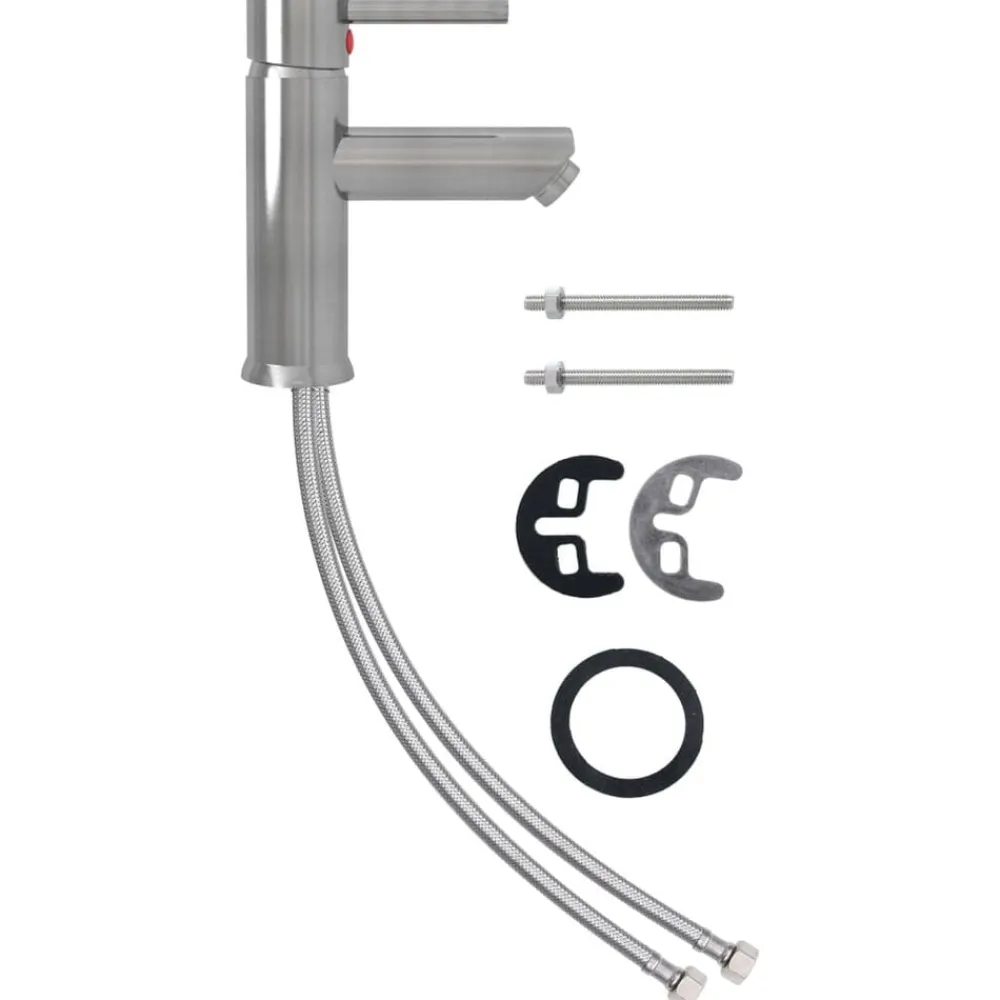 vidaXL Grifo para lavabo de baño acabado 130x176 mm Plateado Best