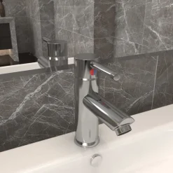vidaXL Grifo para lavabo de baño acabado 130x176 mm Plateado Best