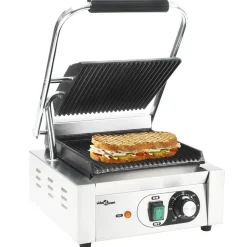 vidaXL Grill parrilla estriada de acero inoxidable 1800 W 31x30,5x20cm Best