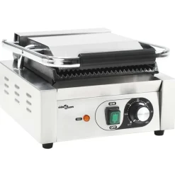 vidaXL Grill parrilla estriada de acero inoxidable 1800 W 31x30,5x20cm Best