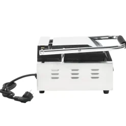 vidaXL Grill parrilla estriada de acero inoxidable 1800 W 31x30,5x20cm Best