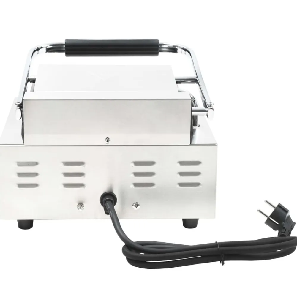 vidaXL Grill parrilla estriada de acero inoxidable 1800 W 31x30,5x20cm Best