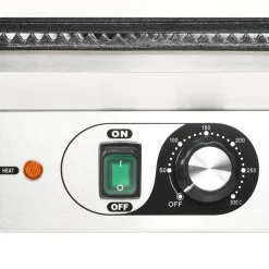 vidaXL Grill parrilla estriada de acero inoxidable 1800 W 31x30,5x20cm Best