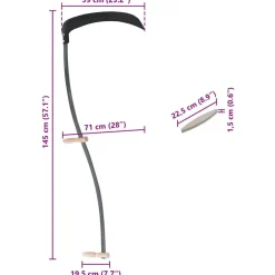 vidaXL Jardín-Guadaña con piedra de afilar 145 cm