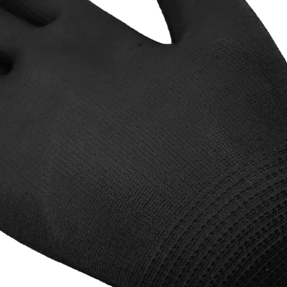 vidaXL Equipo De Protección Para El Trabajo-Guantes de Trabajo 12 pcs Negro 7 / S Poliéster