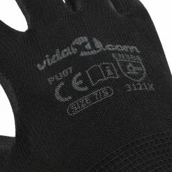 vidaXL Equipo De Protección Para El Trabajo-Guantes de Trabajo 12 pcs Negro 7 / S Poliéster