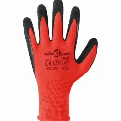 vidaXL Equipo De Protección Para El Trabajo-Guantes de Trabajo 12 pcs Rojo y Negro 7 / S