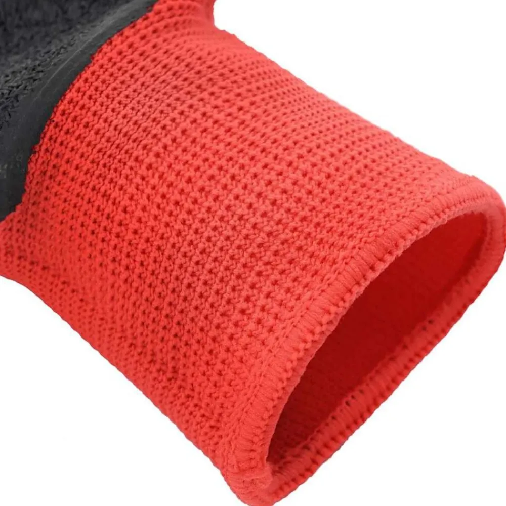 vidaXL Equipo De Protección Para El Trabajo-Guantes de Trabajo 12 pcs Rojo y Negro 7 / S