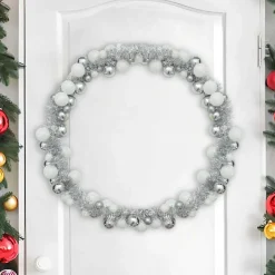 vidaXL Guirnalda de Bolas de Navidad y Plata 186 cm Poliestireno y plateado Best