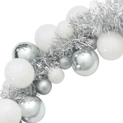 vidaXL Guirnalda de Bolas de Navidad y Plata 186 cm Poliestireno y plateado Best
