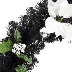 vidaXL Decoración-Guirnalda de Navidad con luces LED PVC negro 2,7 m