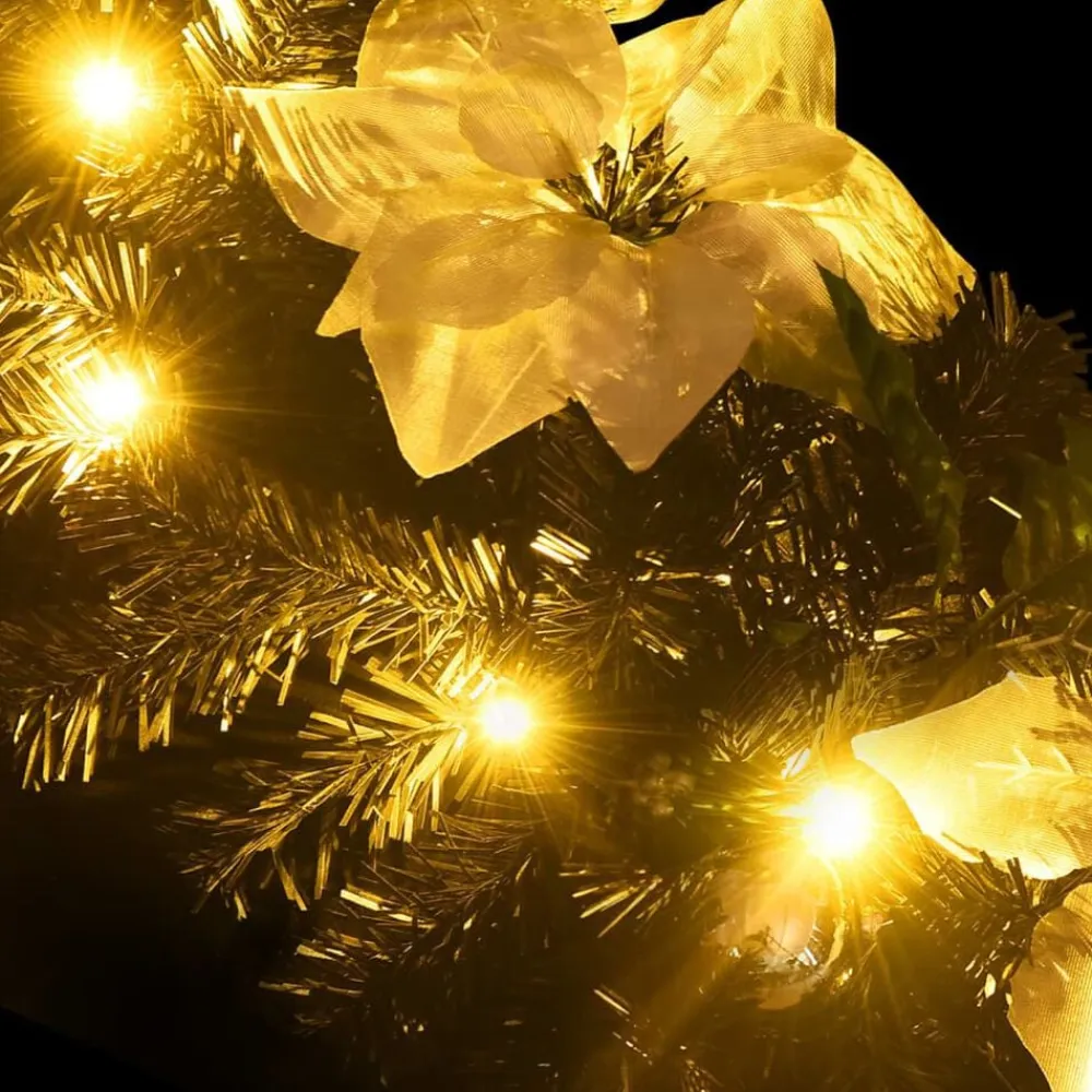 vidaXL Decoración-Guirnalda de Navidad con luces LED PVC negro 2,7 m