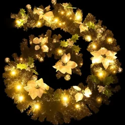 vidaXL Decoración-Guirnalda de Navidad con luces LED PVC negro 2,7 m
