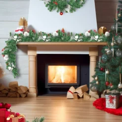 vidaXL Decoración-Guirnalda de Navidad con luces LED PVC verde 2,7 m