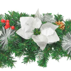 vidaXL Decoración-Guirnalda de Navidad con luces LED PVC verde 2,7 m