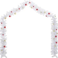 vidaXL Decoración-Guirnalda de Navidad decorada con bolas 5 m