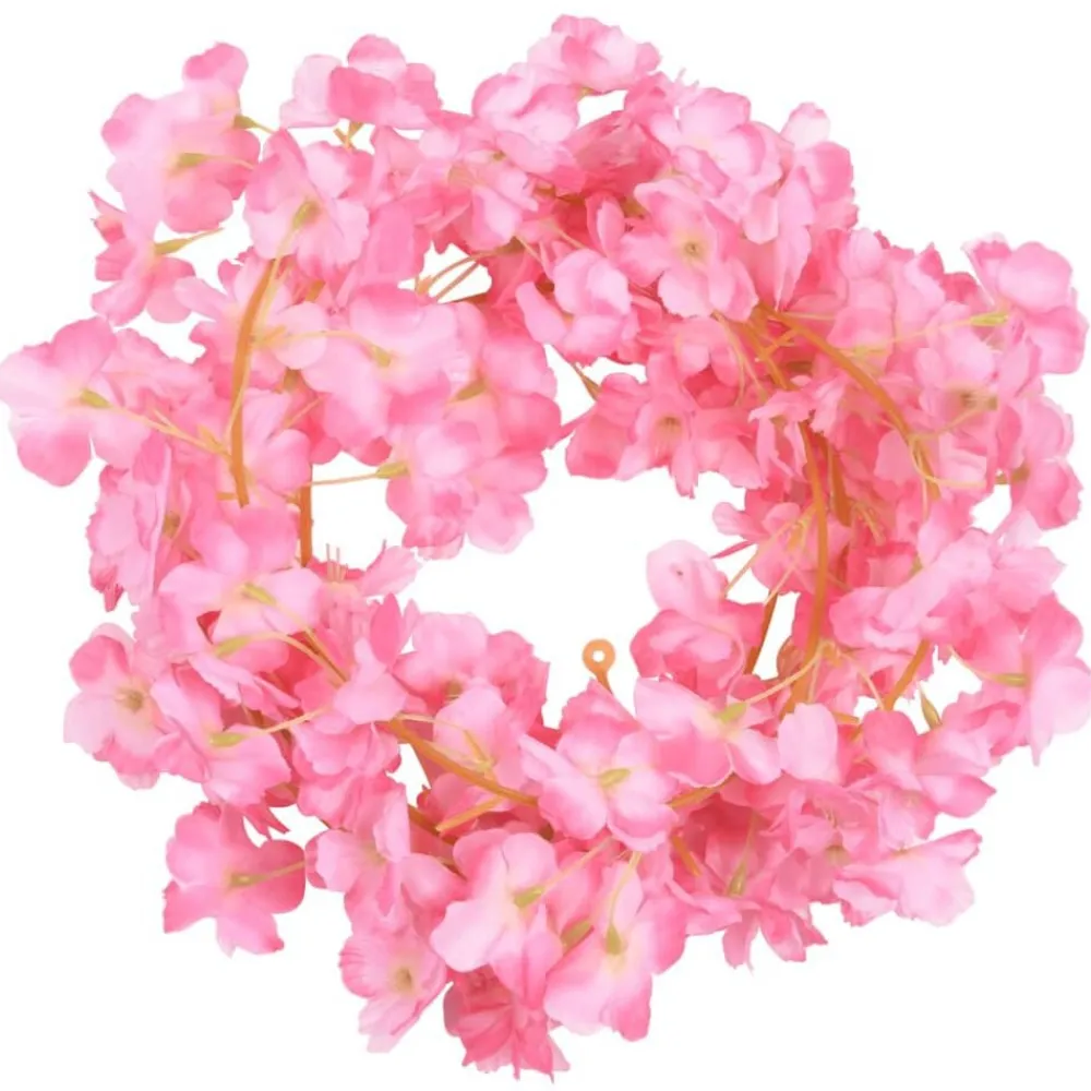 vidaXL Decoración-Guirnaldas de flores 6 uds oscuro 180 cm