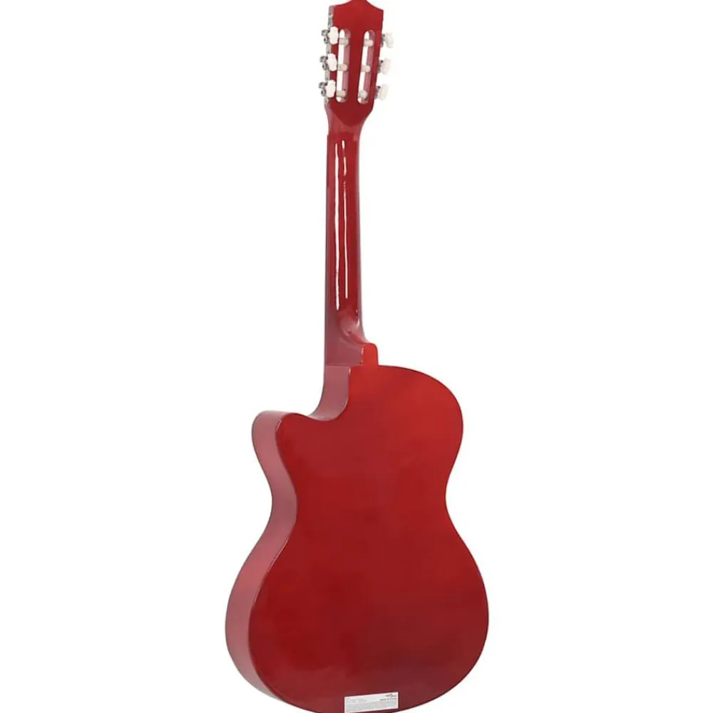 vidaXL Arte Y Ocio-Guitarra acústica con cutaway 6 cuerdas madera tilo 38"