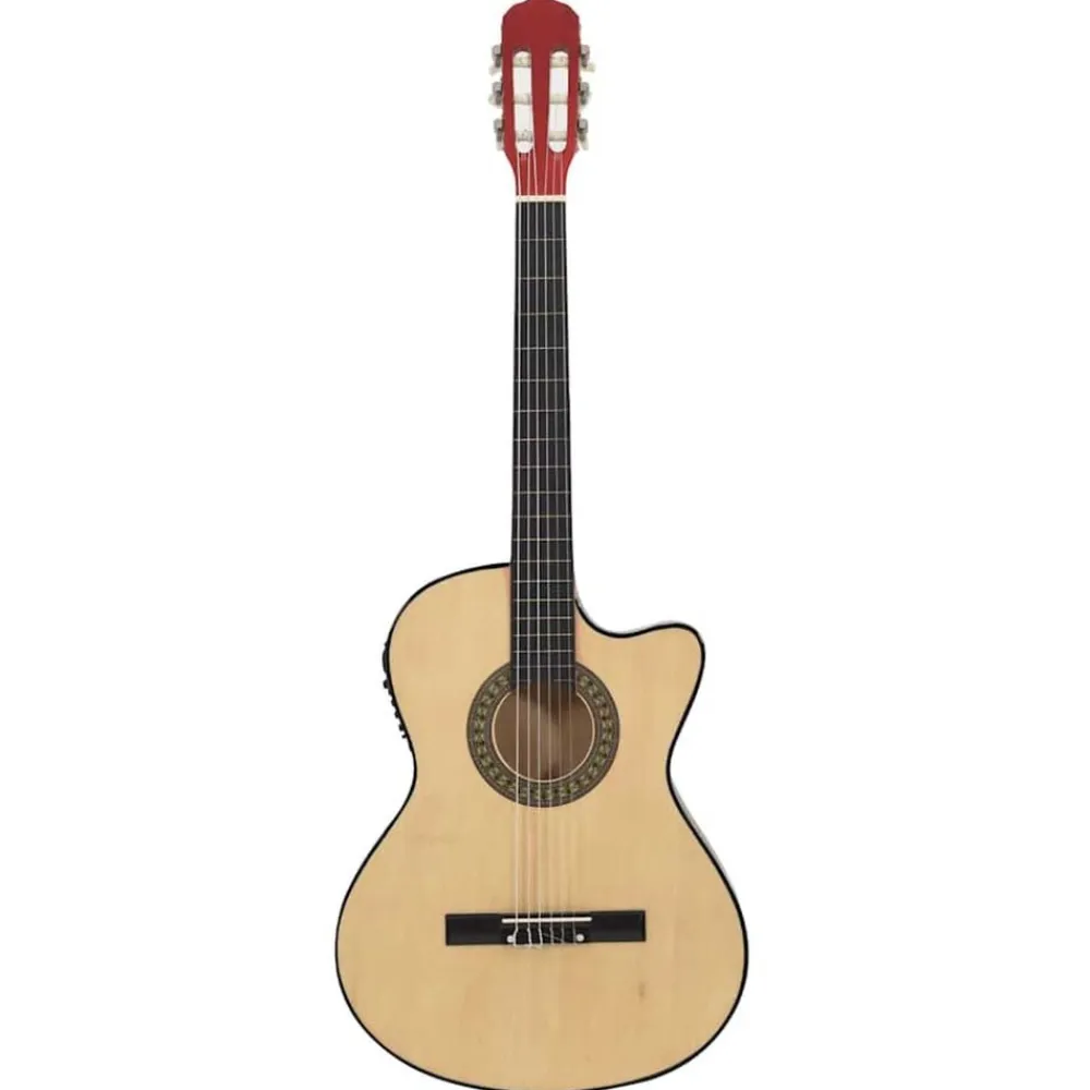 vidaXL Arte Y Ocio-Guitarra clásica occidental con ecualizador y 6 cuerdas