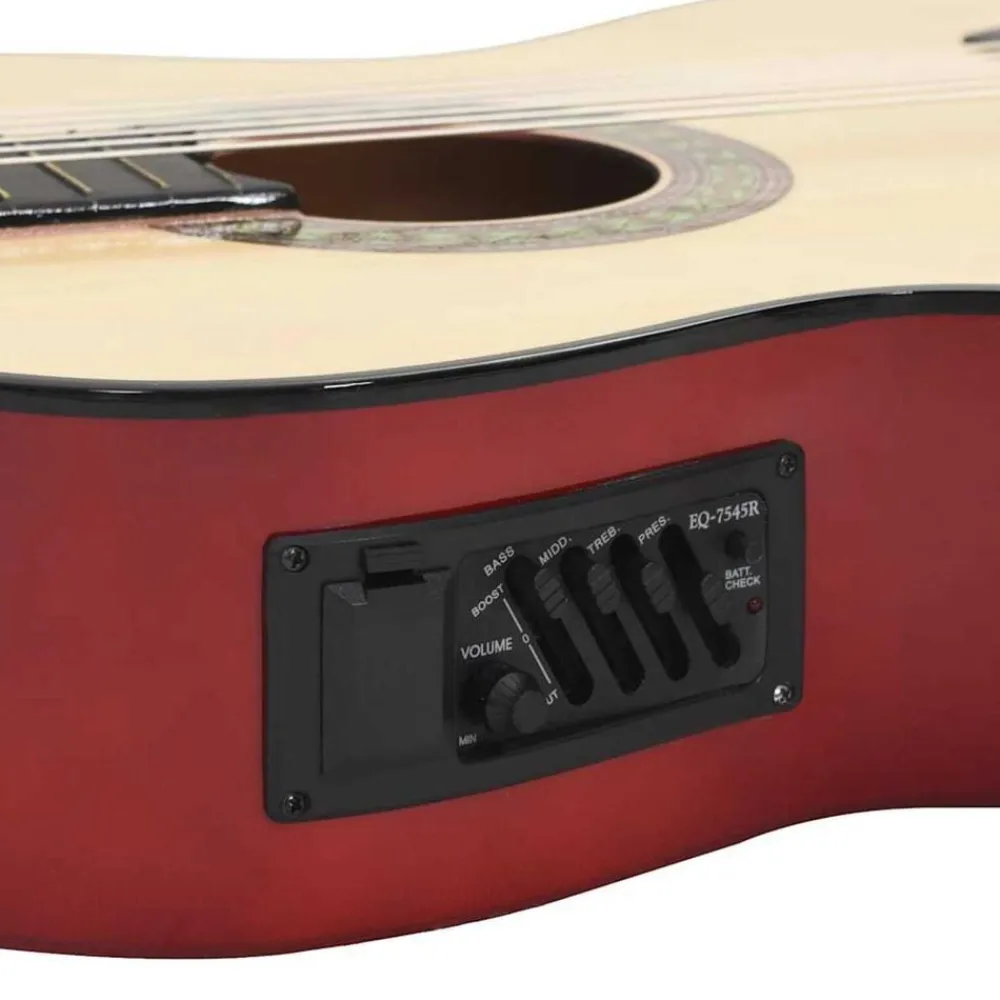 vidaXL Arte Y Ocio-Guitarra clásica occidental con ecualizador y 6 cuerdas