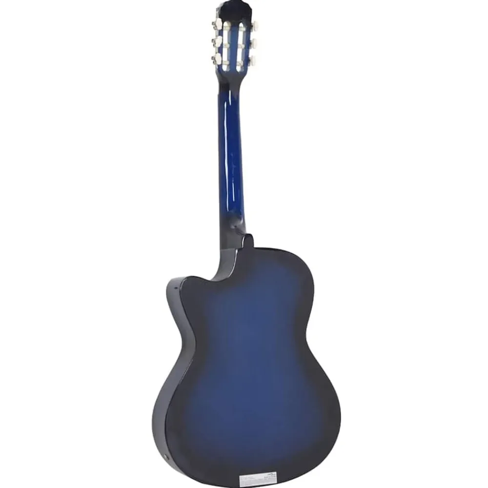vidaXL Guitarra clásica occidental con ecualizador y 6 cuerdas Azul Sale
