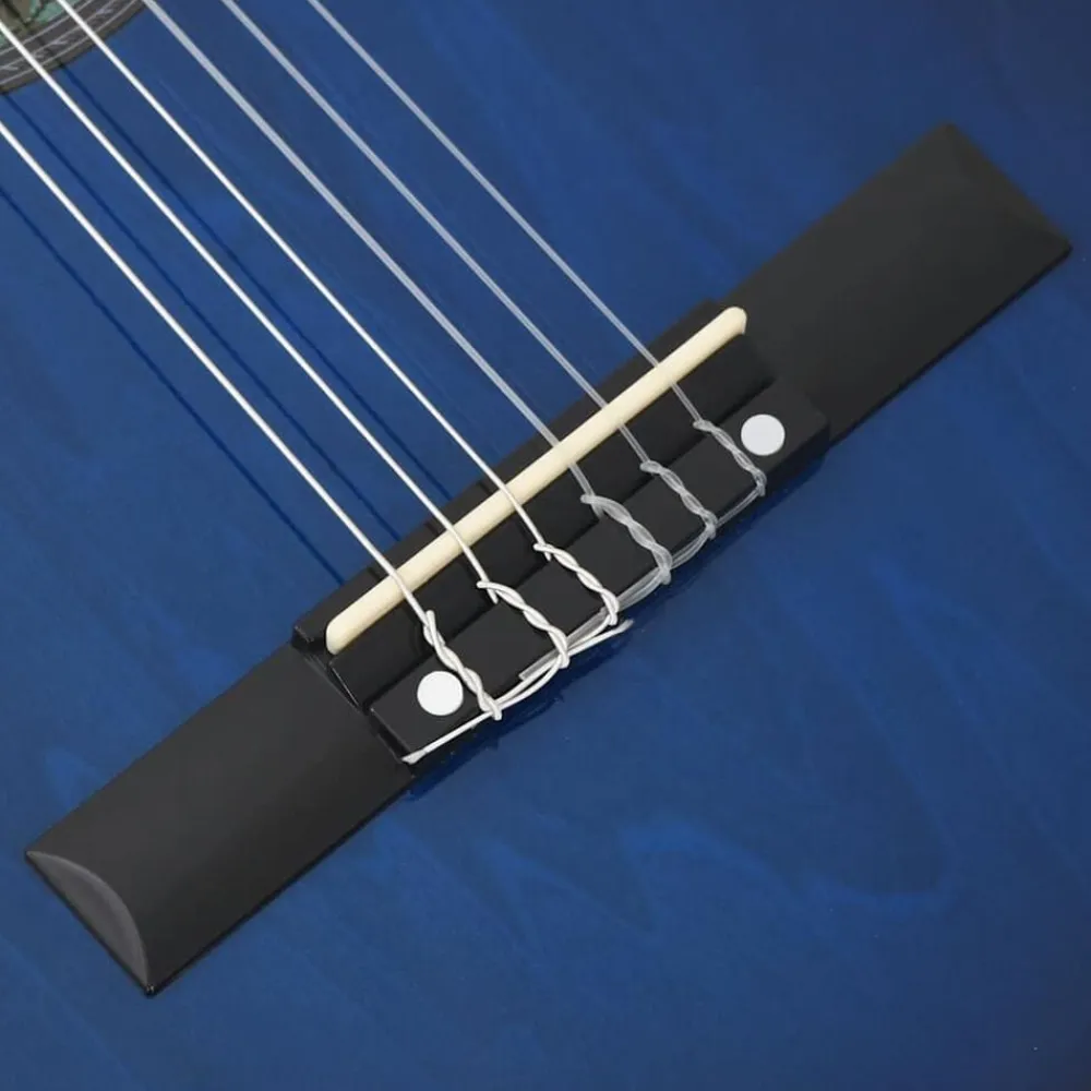 vidaXL Guitarra clásica occidental con ecualizador y 6 cuerdas Azul Sale