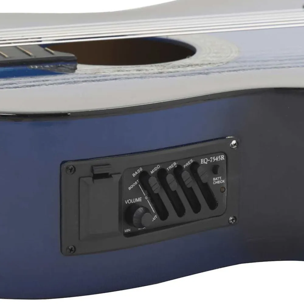 vidaXL Guitarra clásica occidental con ecualizador y 6 cuerdas Azul Sale
