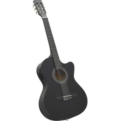 vidaXL Guitarra clásica occidental con ecualizador y 6 cuerdas Negro Sale