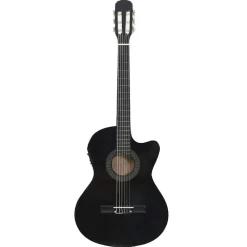 vidaXL Guitarra clásica occidental con ecualizador y 6 cuerdas Negro Sale