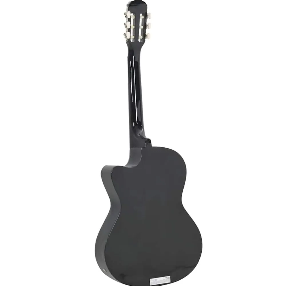 vidaXL Guitarra clásica occidental con ecualizador y 6 cuerdas Negro Sale