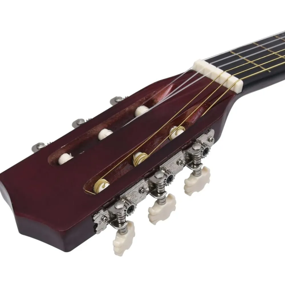 vidaXL Guitarra clásica para principiantes con funda 4/4 39" Marrón claro New