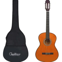 vidaXL Guitarra clásica para principiantes con funda 4/4 39" Marr&oacute;n oscuro