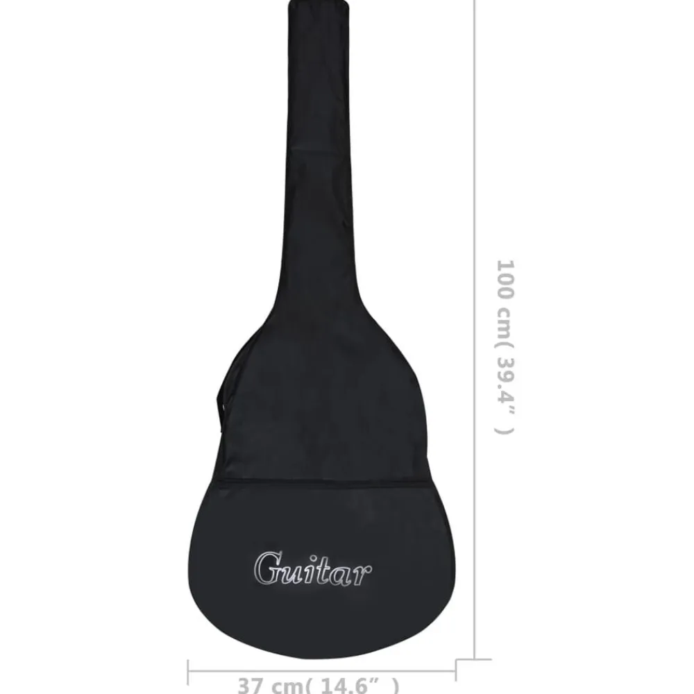 vidaXL Guitarra clásica para principiantes con funda 4/4 39" Marrón oscuro