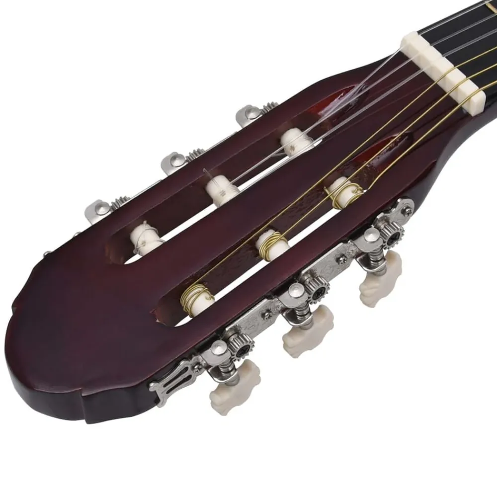 vidaXL Guitarra clásica para principiantes con funda 4/4 39" Marrón oscuro
