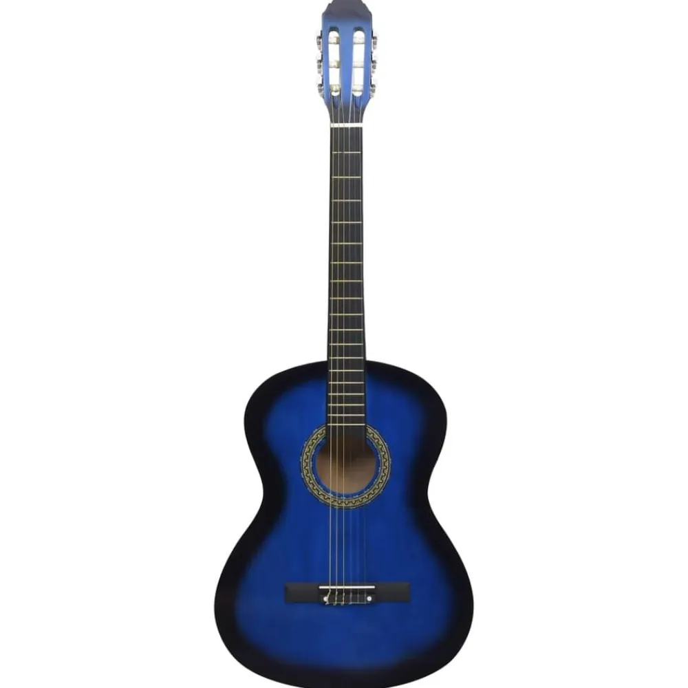 vidaXL Guitarra clásica para principiantes con funda 4/4 39" Azul Sale