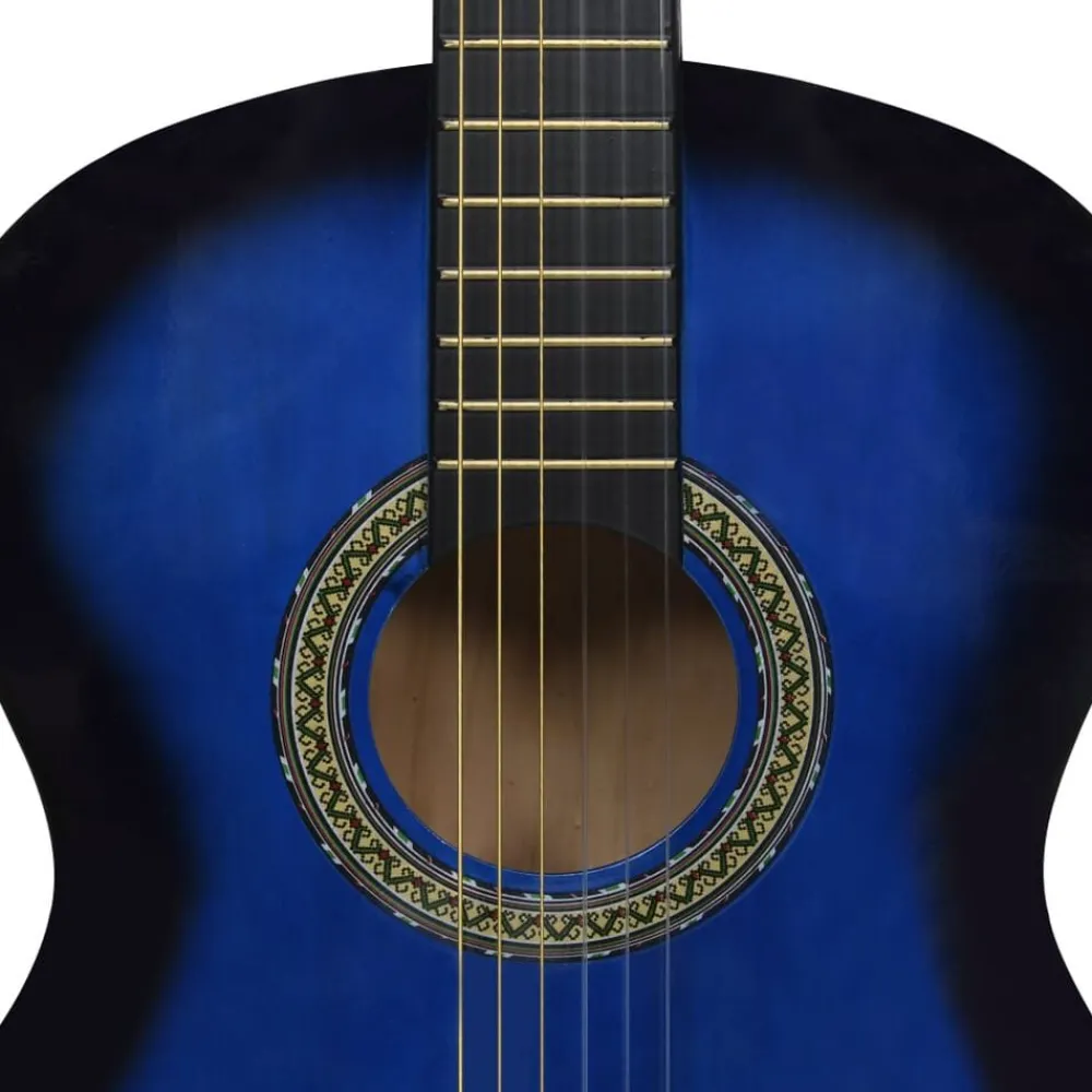 vidaXL Guitarra clásica para principiantes con funda 4/4 39" Azul Sale