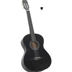 vidaXL Guitarra clásica para principiantes madera tilo 4/4 39" Negro Hot