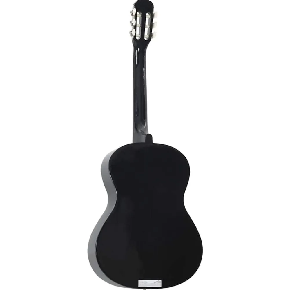 vidaXL Guitarra clásica para principiantes madera tilo 4/4 39" Negro Hot
