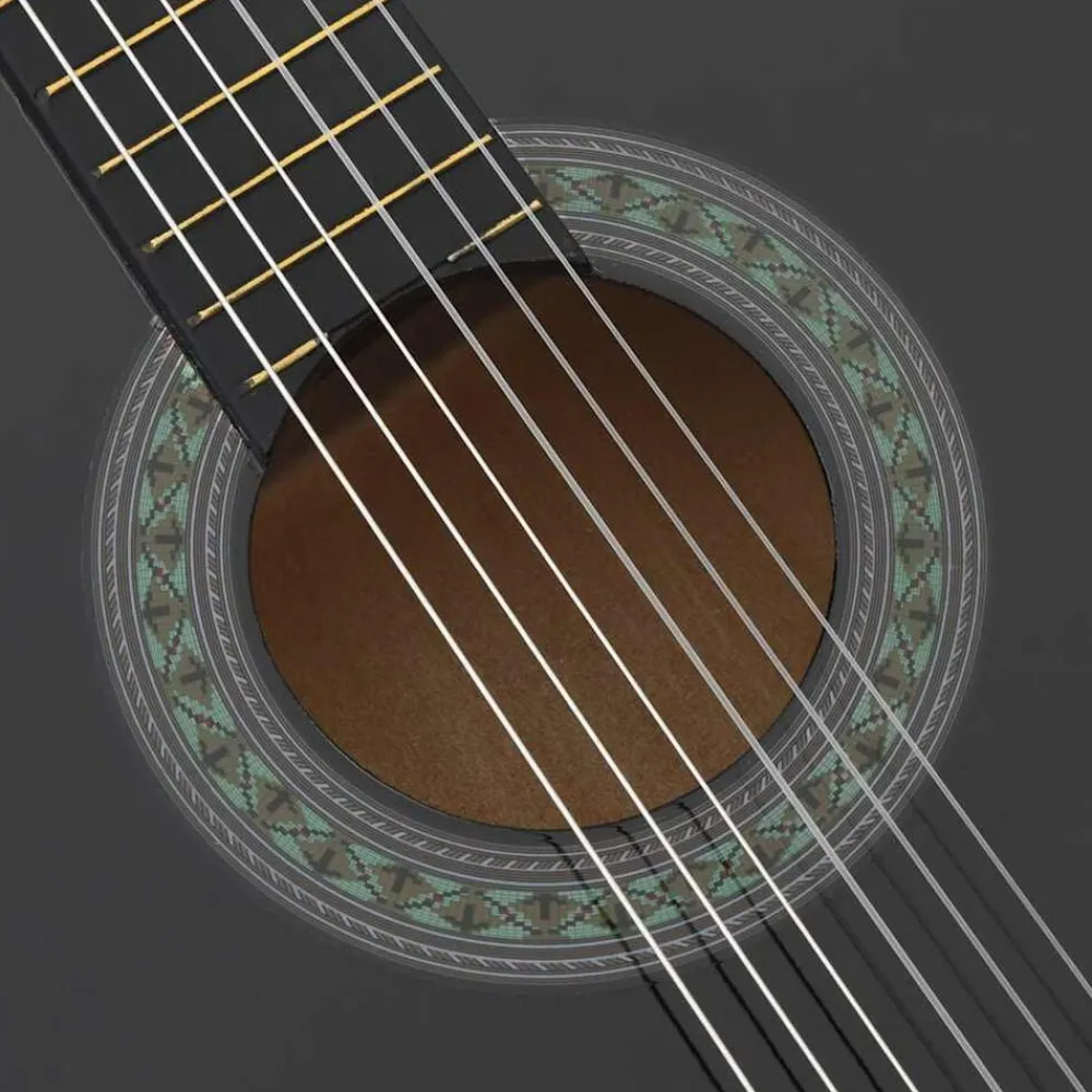 vidaXL Guitarra clásica para principiantes madera tilo 4/4 39" Negro Hot