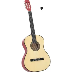 vidaXL Arte Y Ocio-Guitarra clásica para principiantes madera tilo negro 4/4 39"