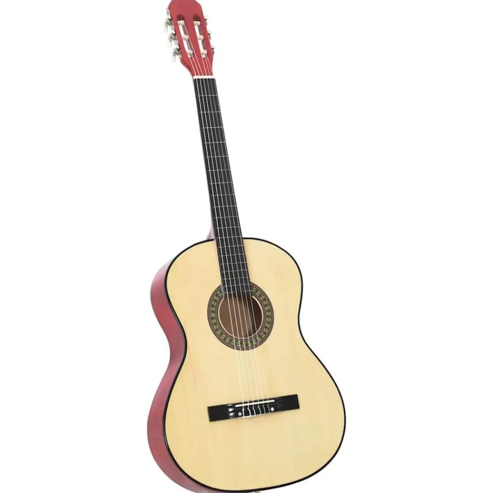 vidaXL Arte Y Ocio-Guitarra clásica para principiantes madera tilo negro 4/4 39"