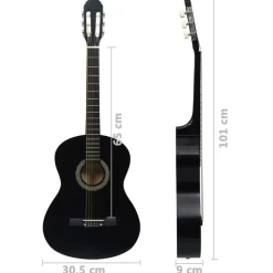 vidaXL Arte Y Ocio-Guitarra clásica para principiantes con funda 4/4 39