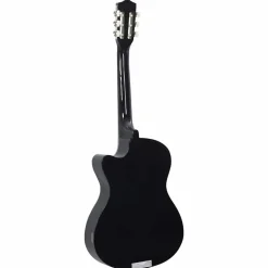 vidaXL Arte Y Ocio-Guitarra Clásica Western Cutaway con 6 cuerdas negra 38