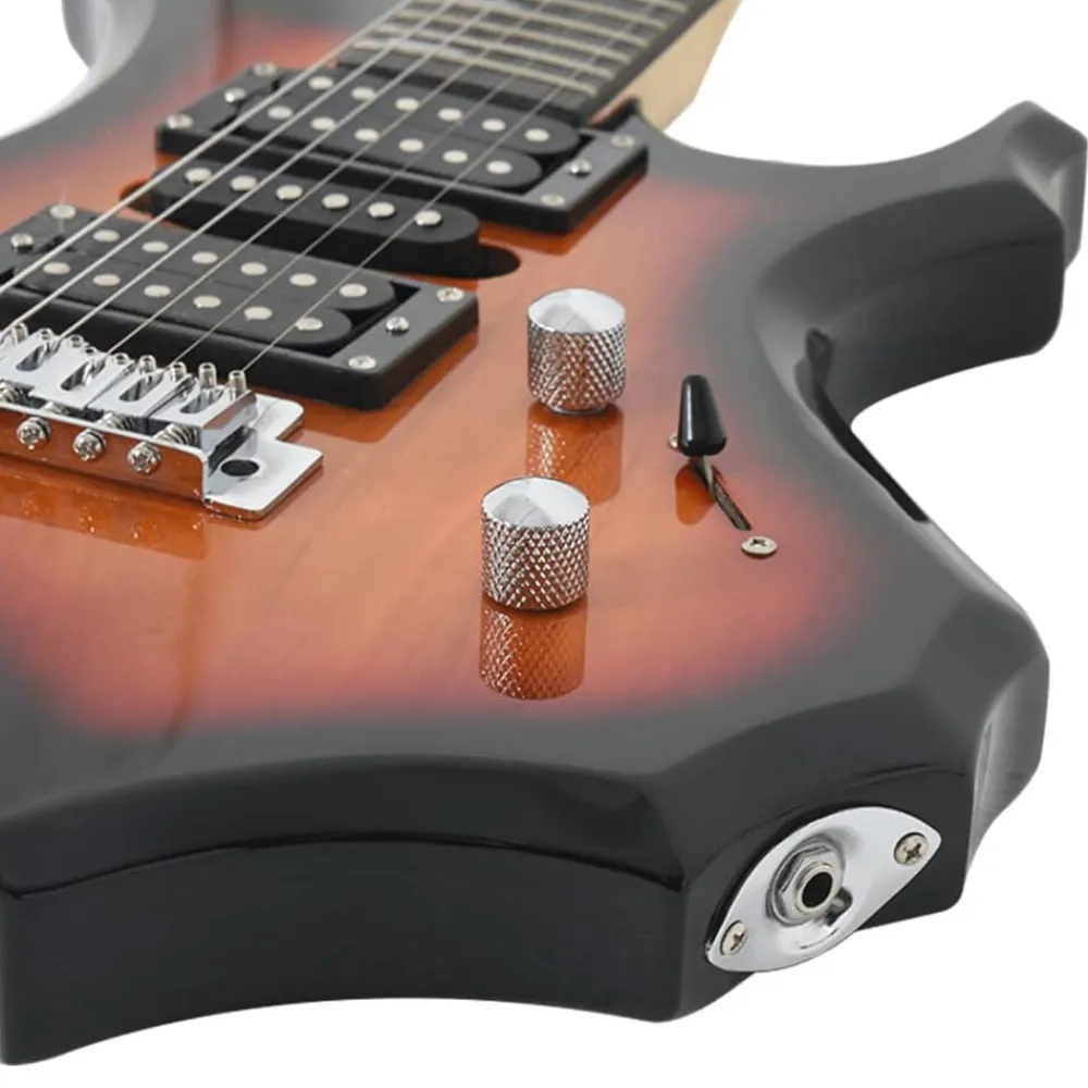 vidaXL Arte Y Ocio-Guitarra eléctrica principiantes con funda marrón negro 4/4 39"